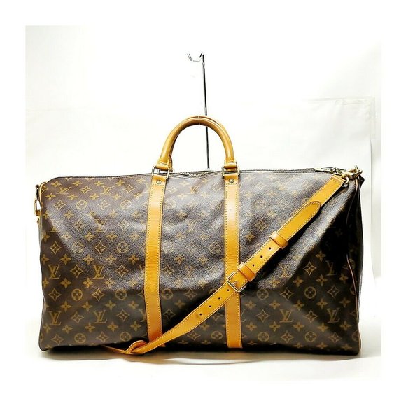 LOUIS VUITTON Monogram Keepall Bandouliere 55 Boston Bag